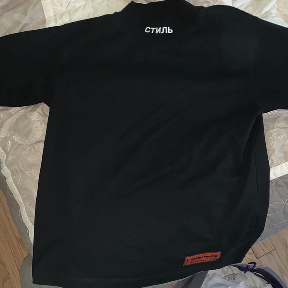 HERON PRESTON Black Logo T-Shirt - Picture 1 of 5